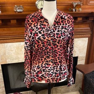 Pink Leopard Silk Shirt